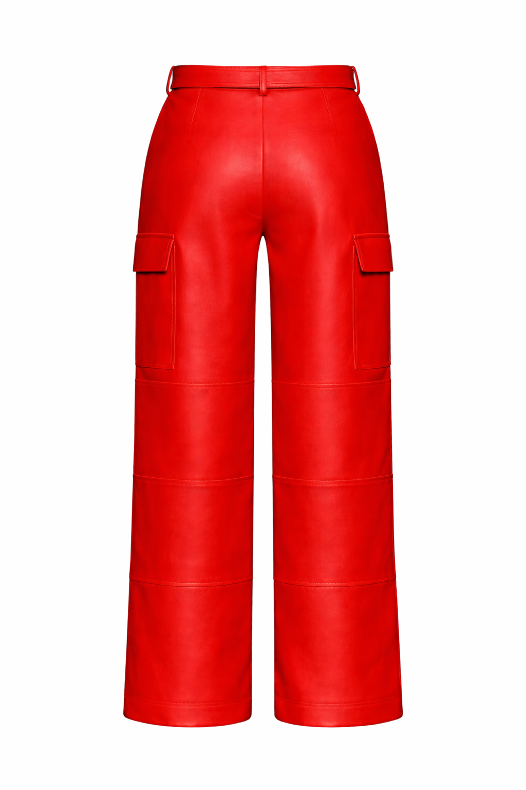 Belted Cargo Premium Vegan Leather Trousers
