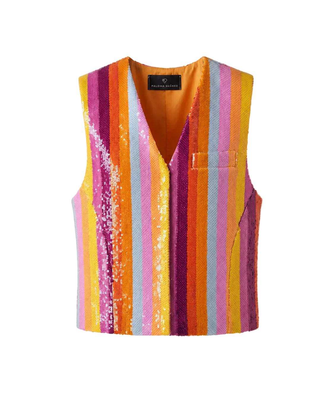 Bunte Paillettenweste
