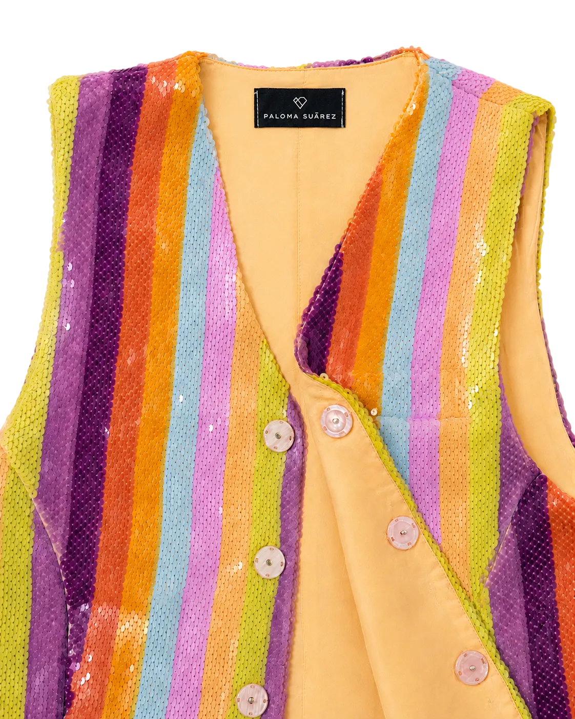 Bunte Paillettenweste