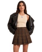 Falda mini plisada de cuadros