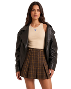 Falda mini plisada de cuadros