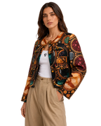 Cazadora de satén estampada