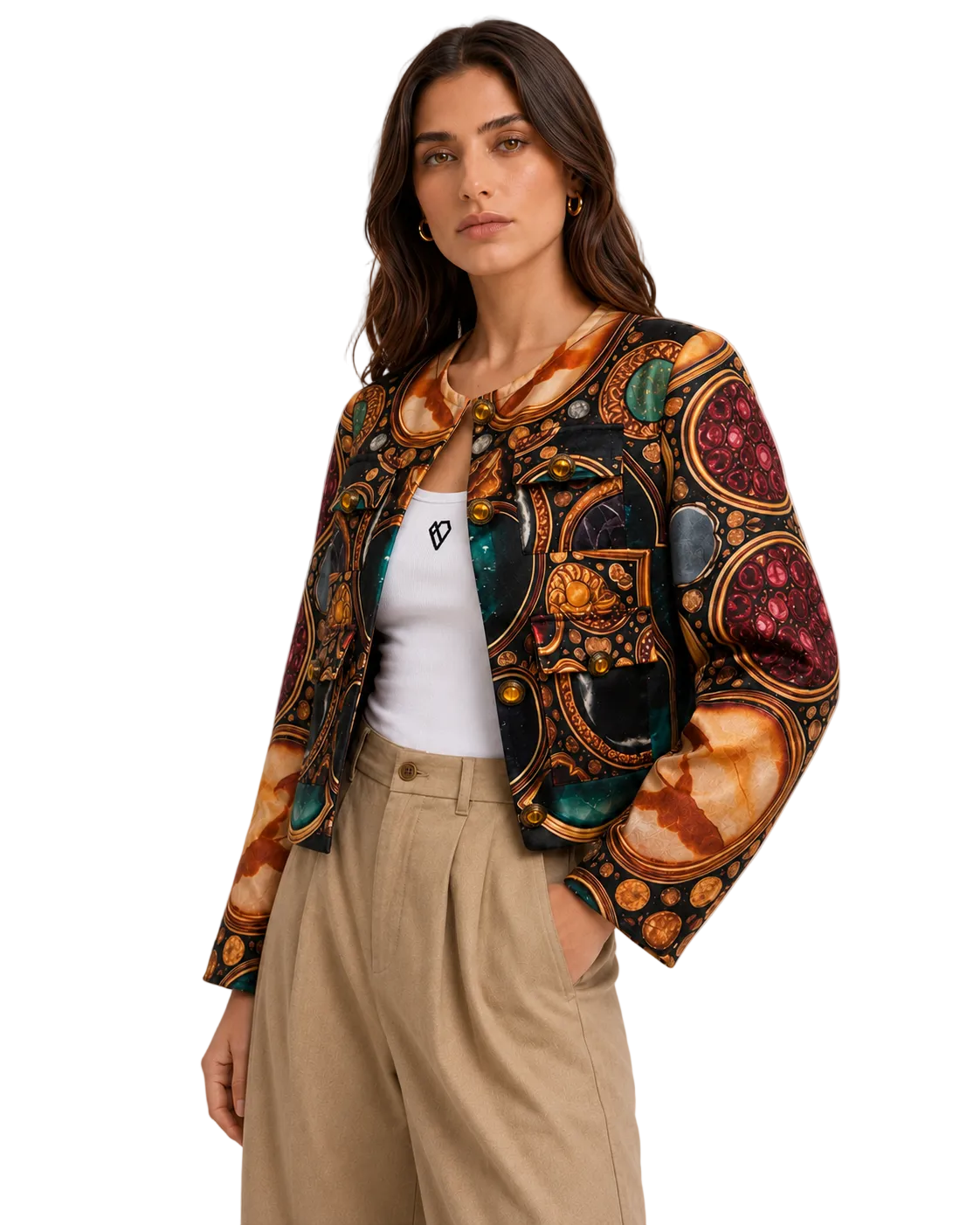 Bedruckte Satinjacke