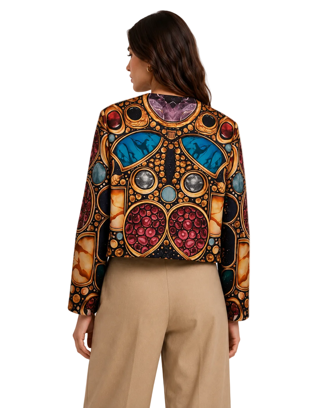 Bedruckte Satinjacke