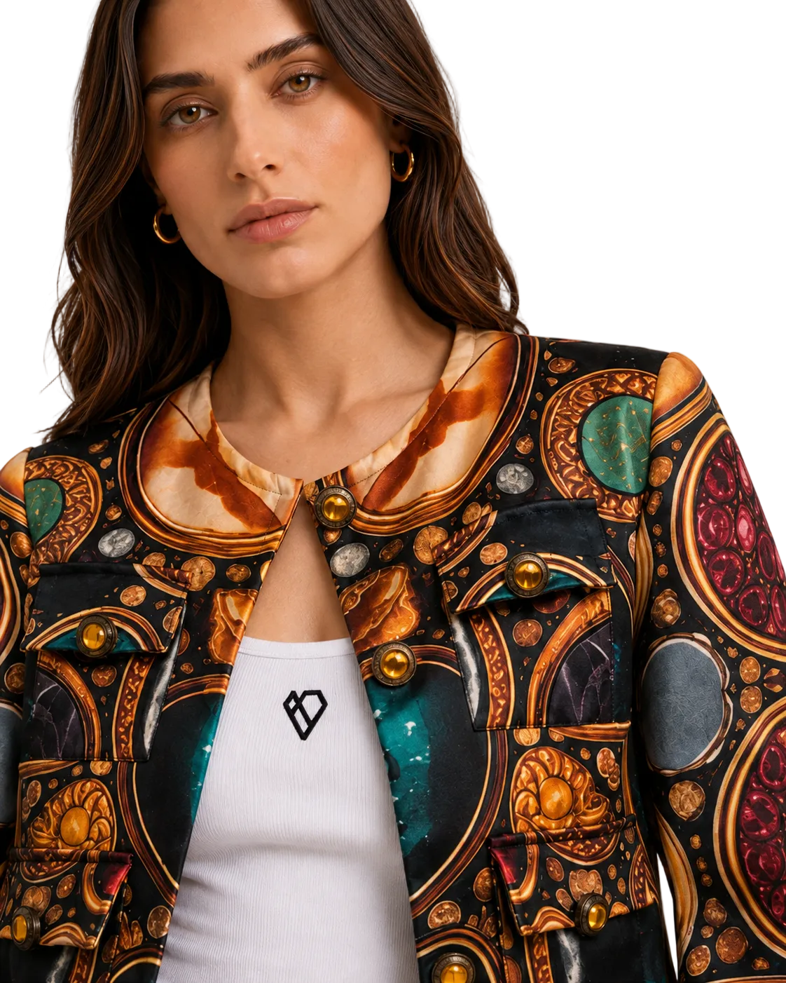 Bedruckte Satinjacke