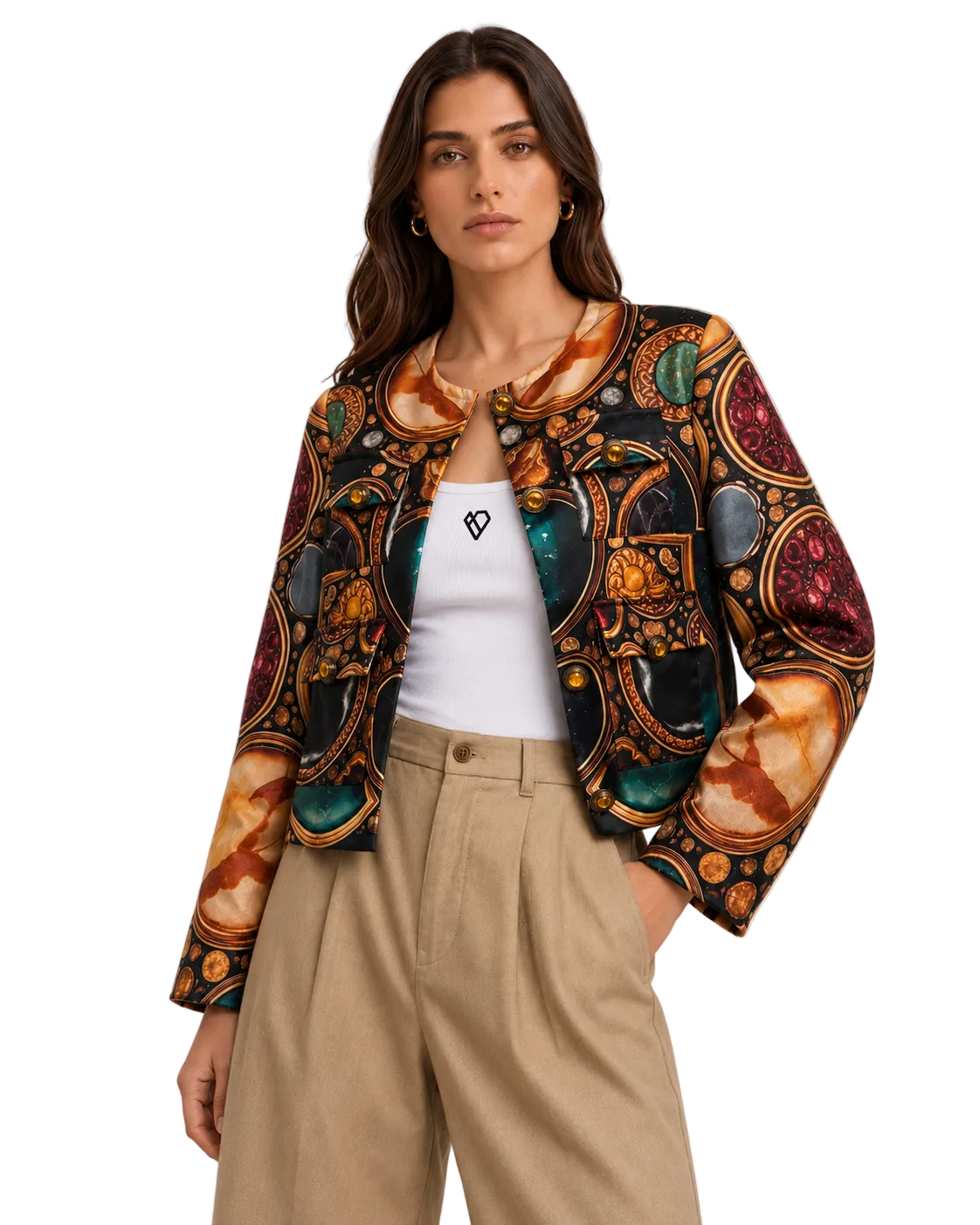 Bedruckte Satinjacke