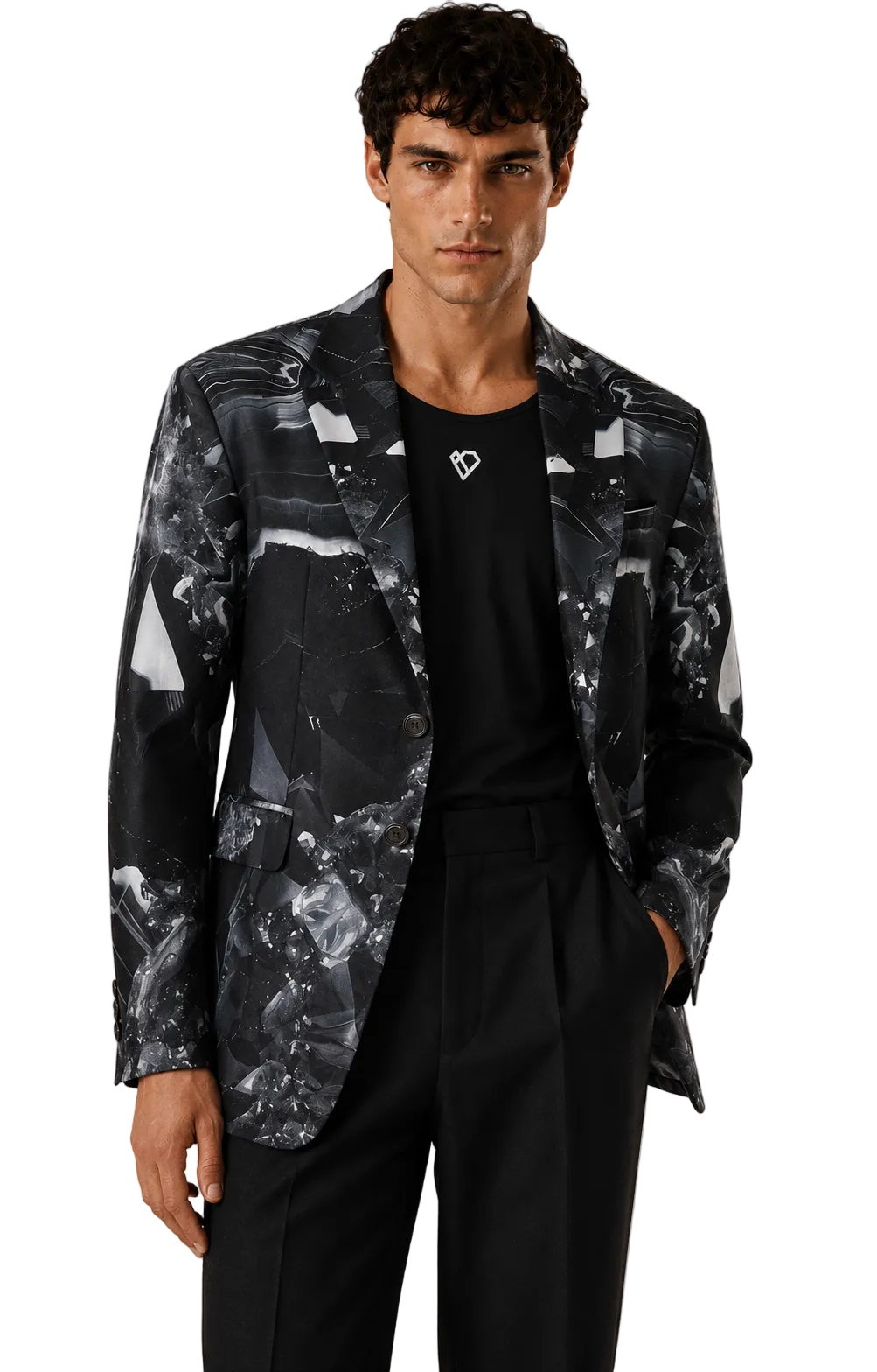 Bedruckter Satinblazer