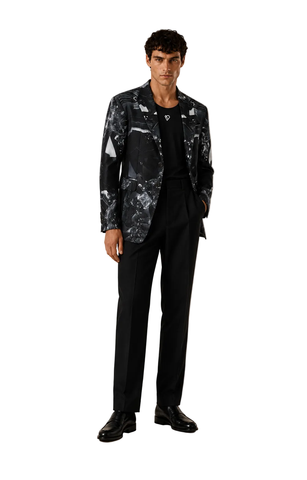 Bedruckter Satinblazer