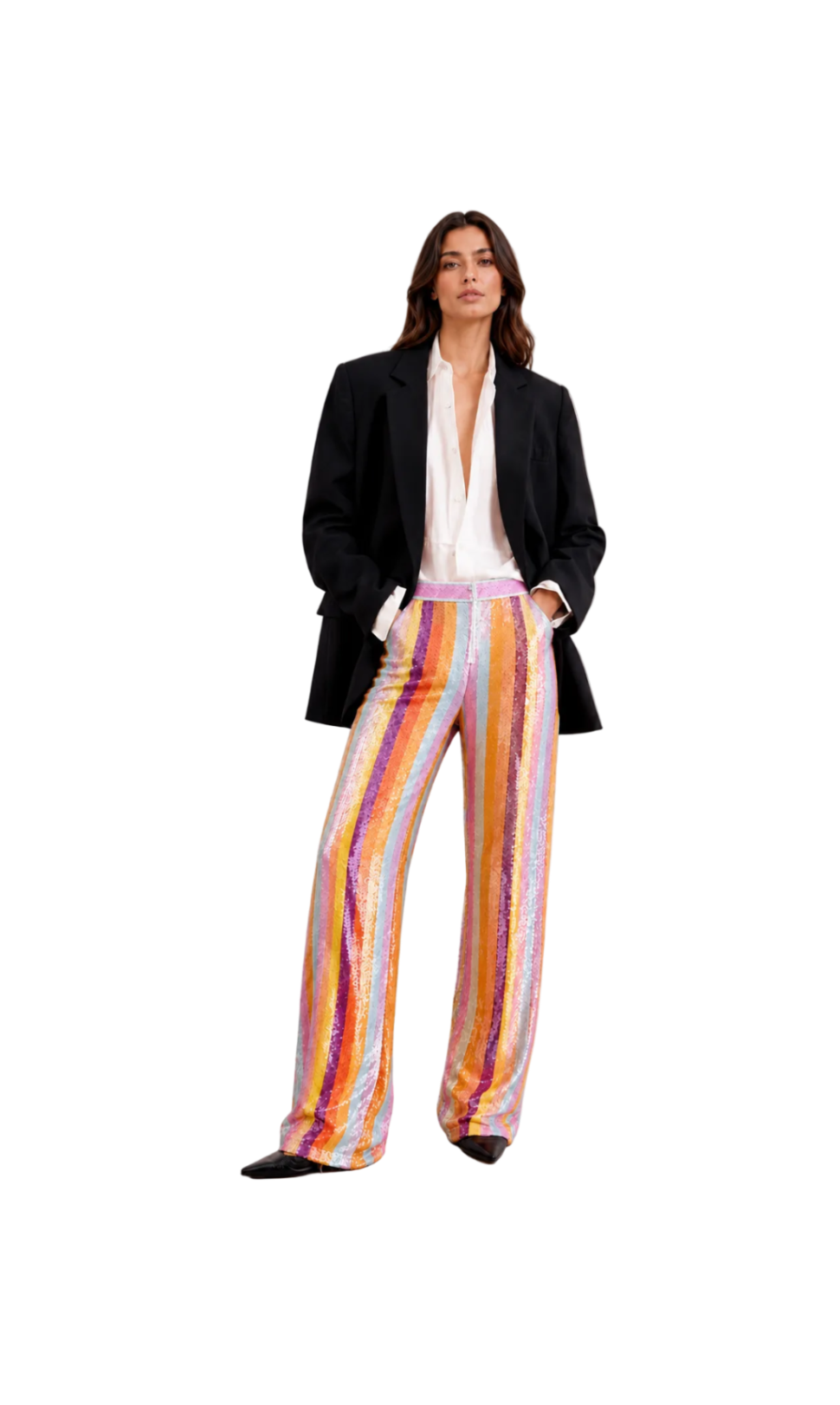Mehrfarbige Pailletten-Schneiderhose