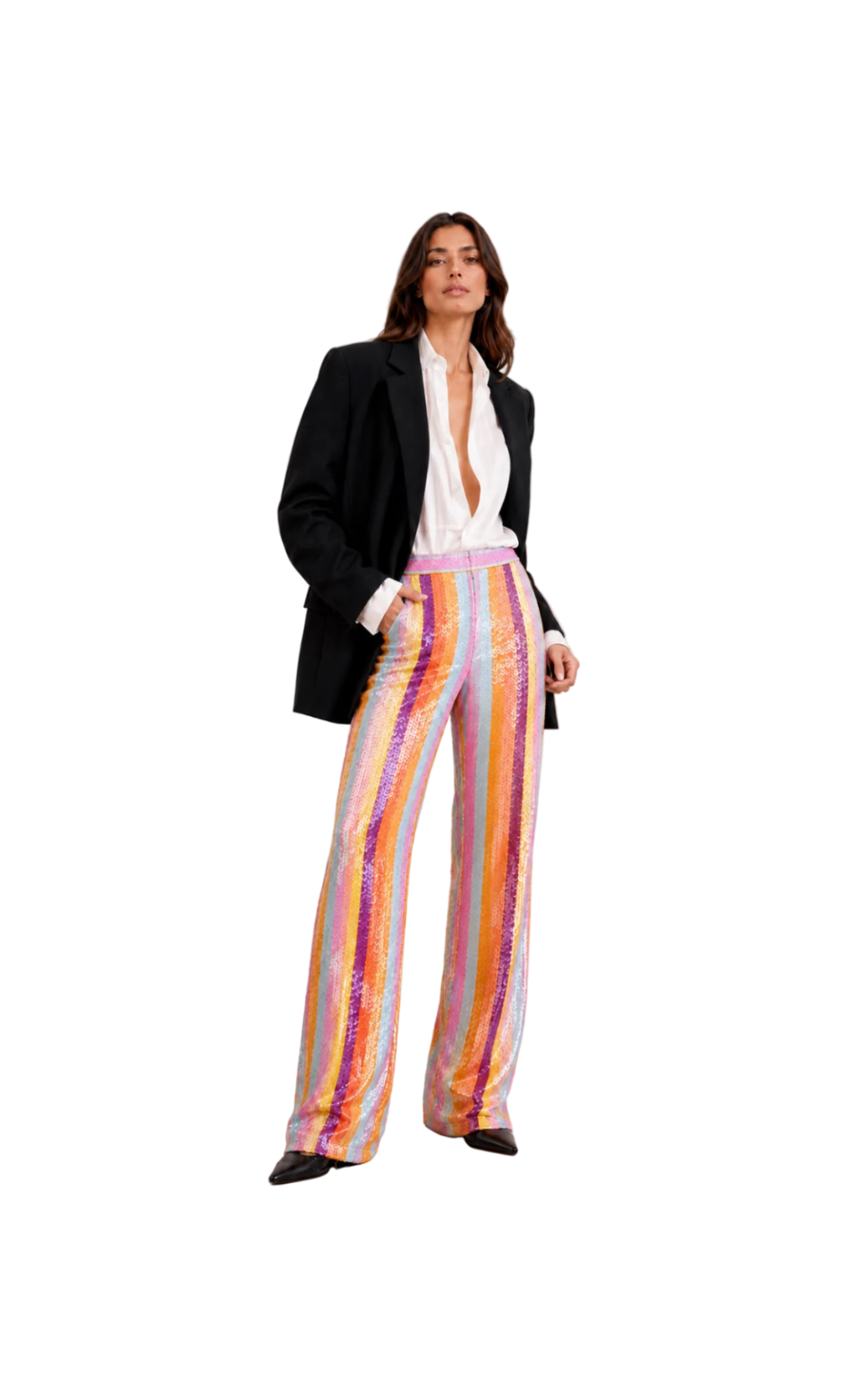 Mehrfarbige Pailletten-Schneiderhose