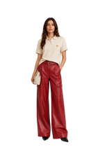 Premium-Cargohose aus veganem Leder mit Gürtel