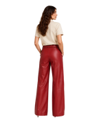 Premium-Cargohose aus veganem Leder mit Gürtel