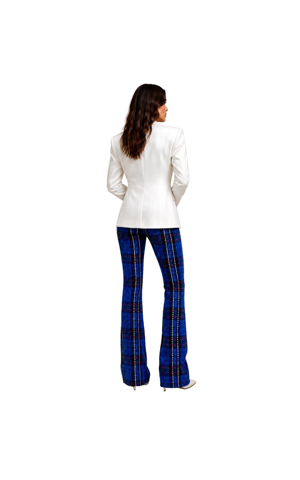 Maßgeschneiderte Tweed-Hose mit Schlag