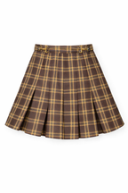 Checked Pleated Mini Skirt