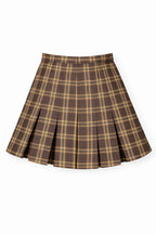 Checked Pleated Mini Skirt