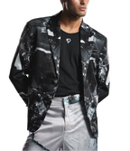 Printed Satin Blazer