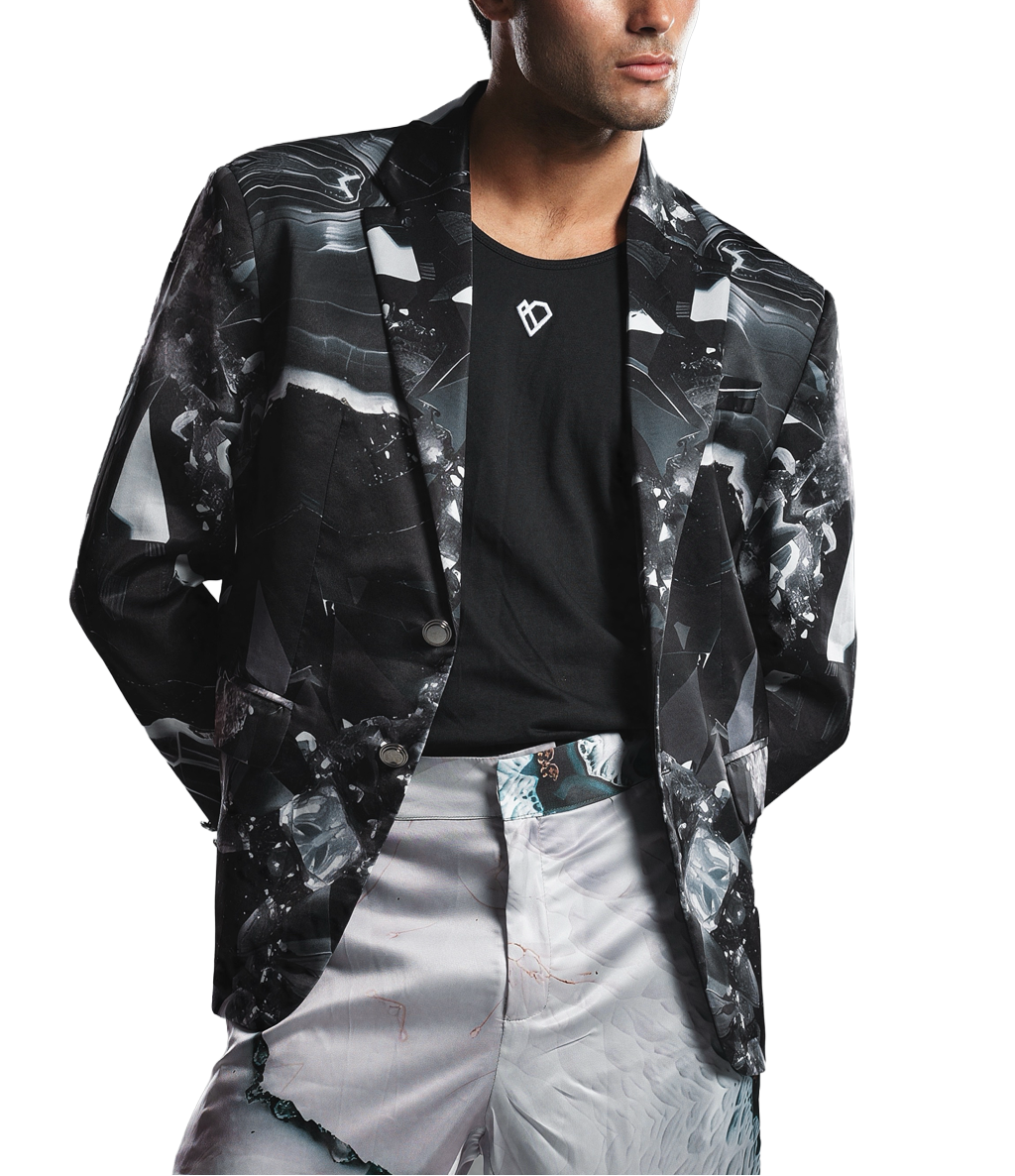 Blazer aus bedrucktem Satin