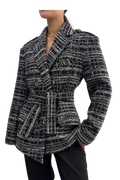 Tweed-Blazer mit Gürtel