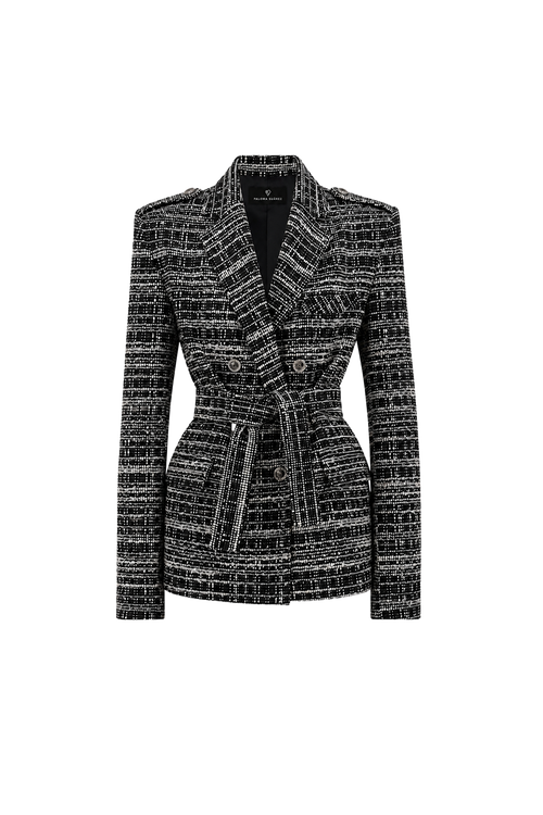 Tweed Belted Blazer - Paloma Suarez