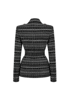 Tweed-Blazer mit Gürtel