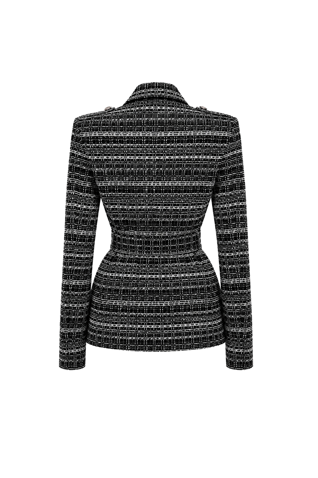 Tweed-Blazer mit Gürtel