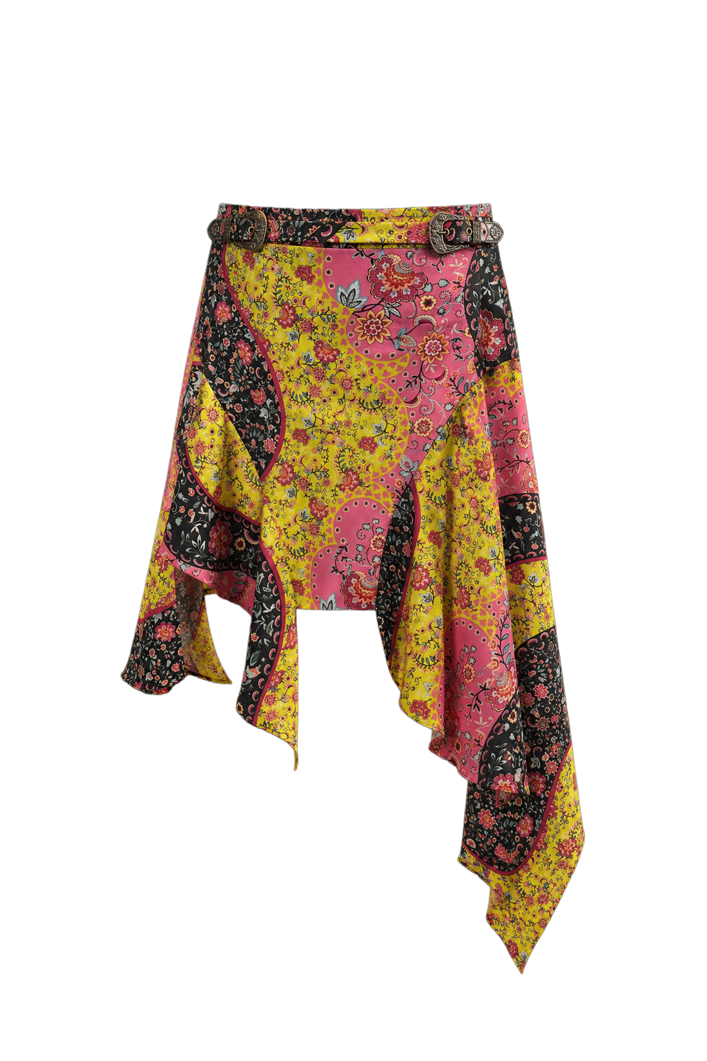 Asymmetric Printed Skirt