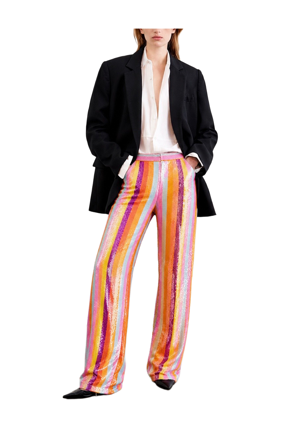 Multicolour Sequin Tailored Trousers