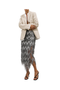 Fringe Sequin Midi Skirt