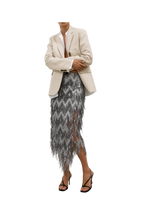Fringe Sequin Midi Skirt