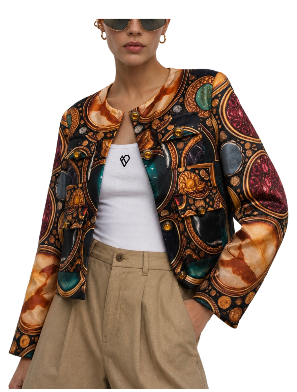 Bedruckte Satinjacke