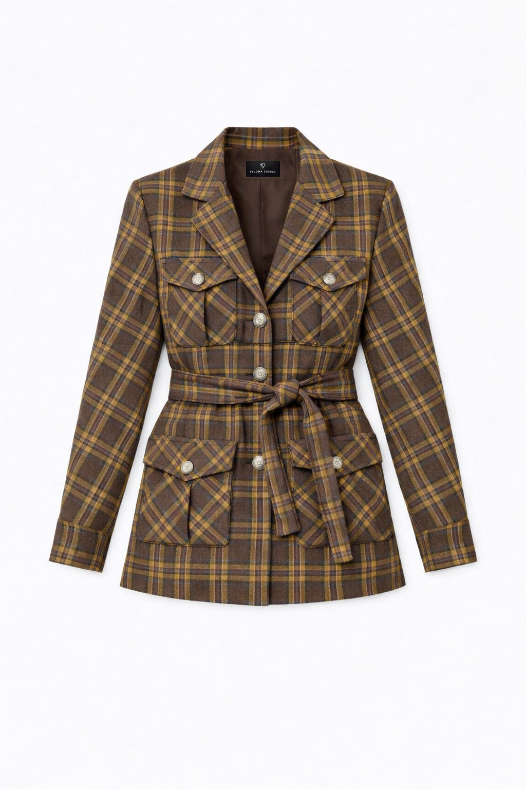 Checked Wool Sahariana Jacket