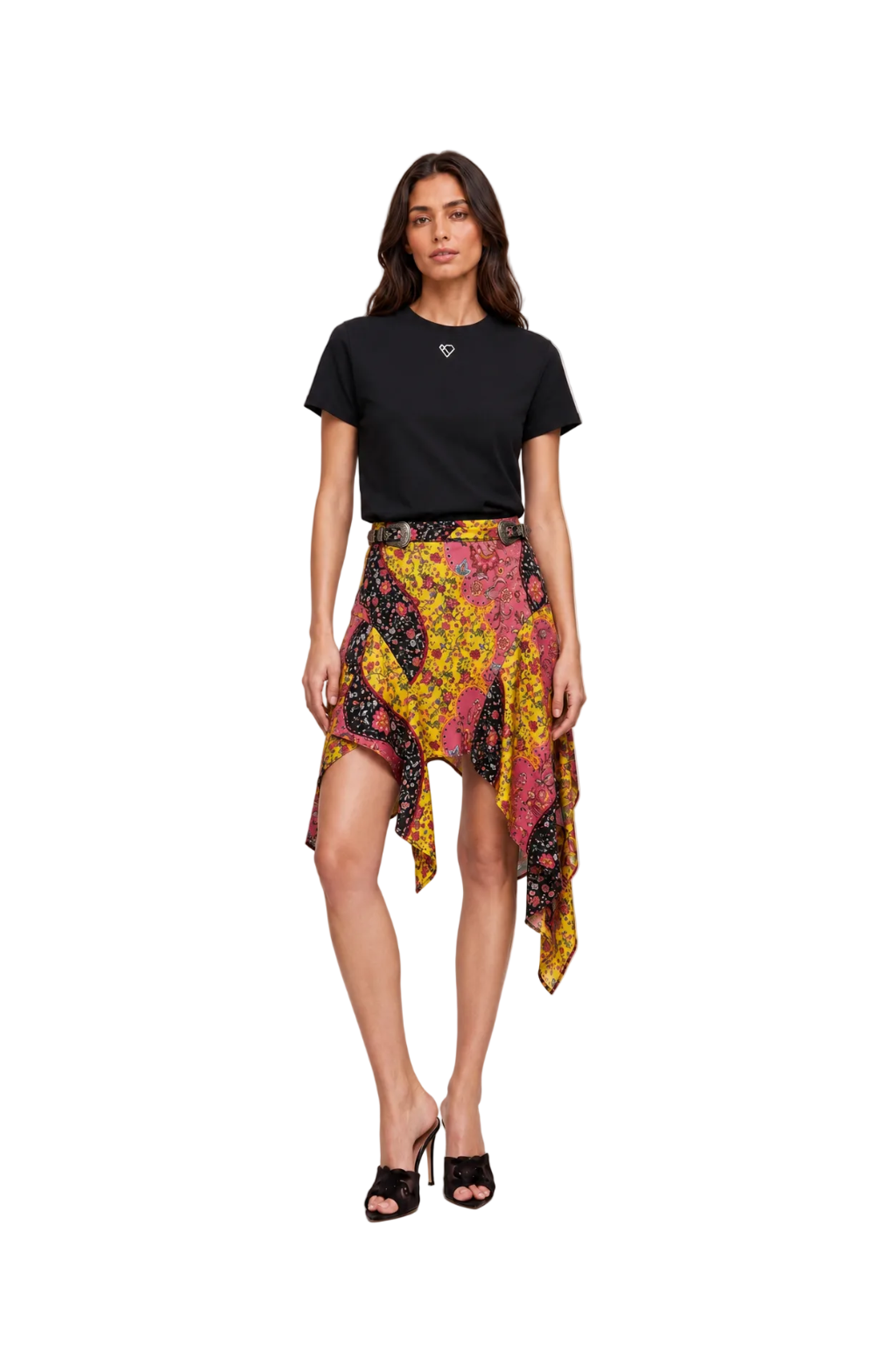 Asymmetrischer bedruckter Rock