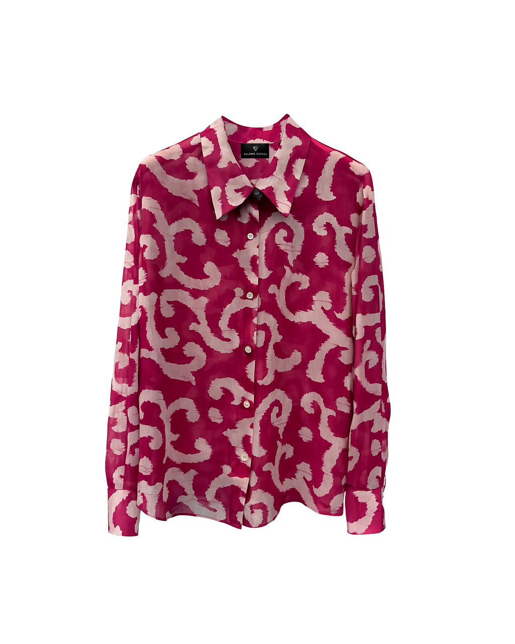 Camisa fluida de manga larga estampada