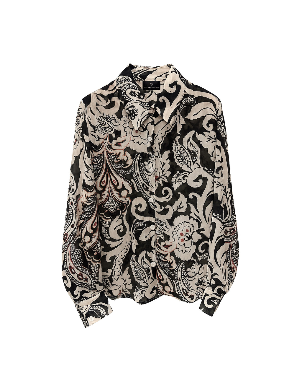 Camisa fluida de manga larga estampada