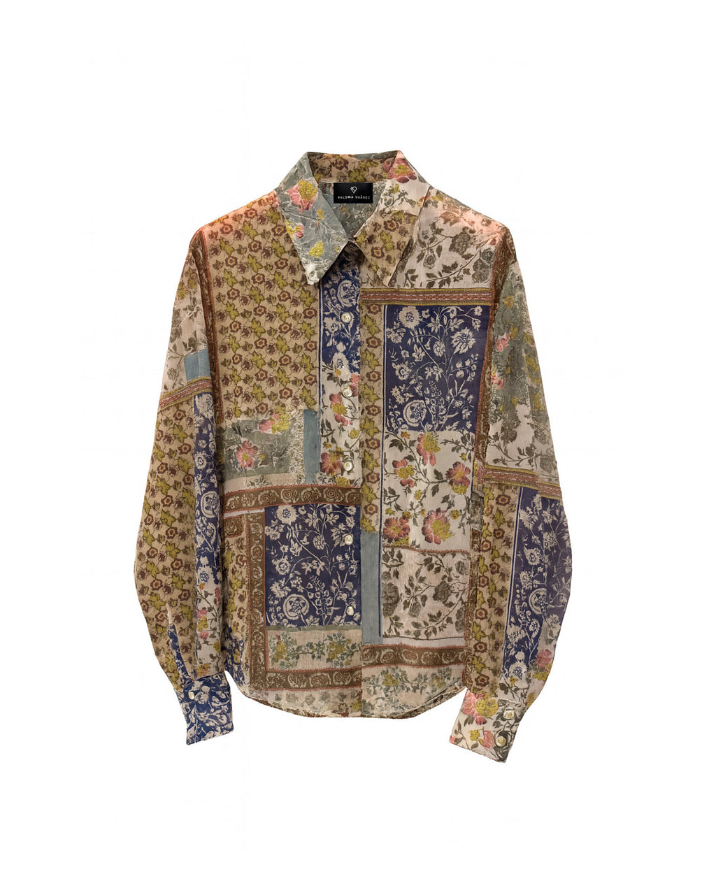 Camisa fluida de manga larga estampada