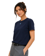 Camiseta Icono Unisex azul — vista tres cuartos