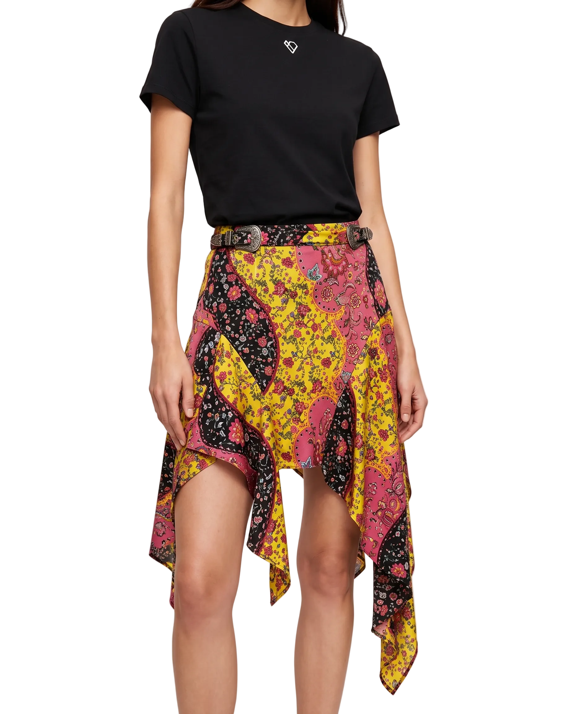 Asymmetrischer bedruckter Rock
