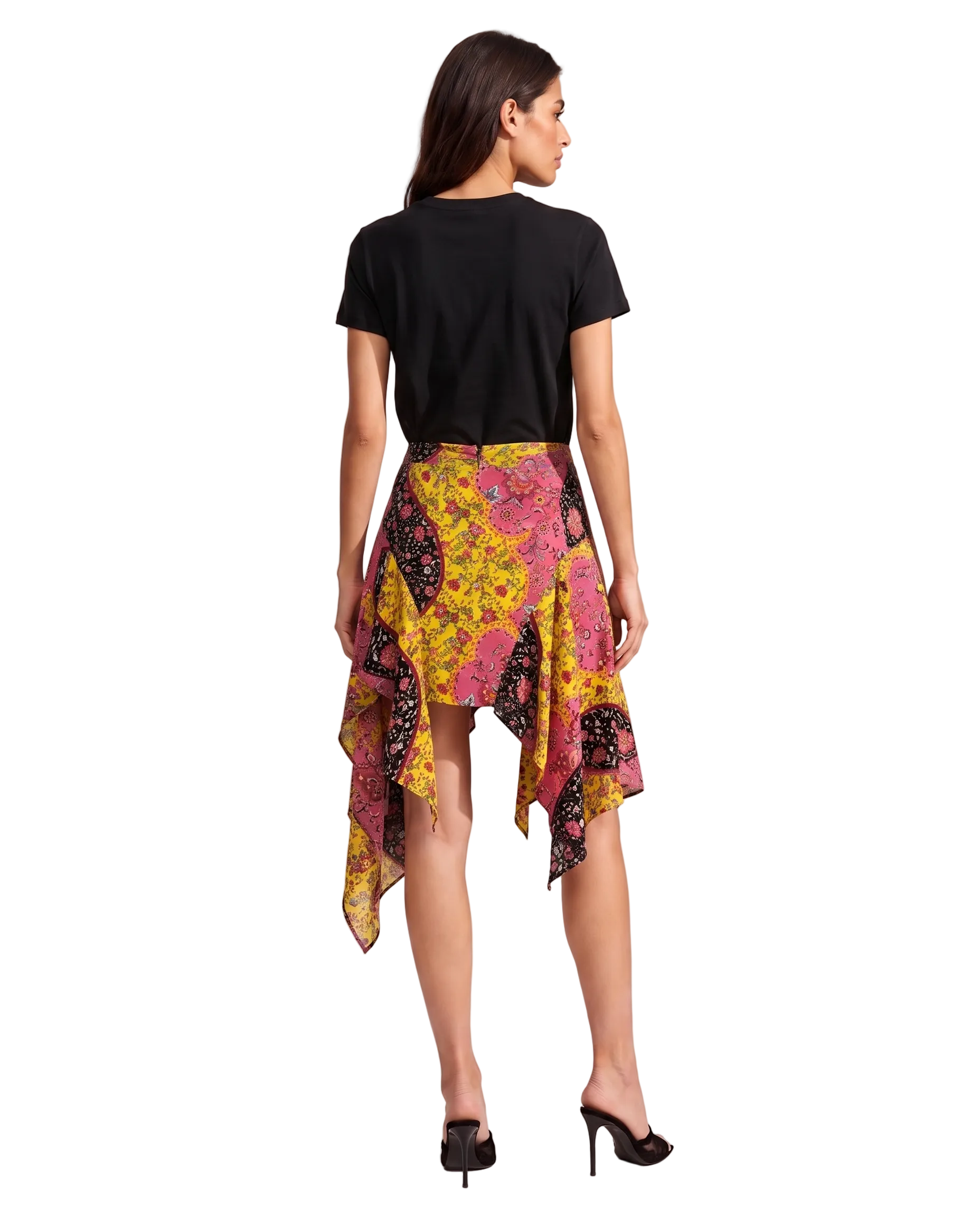 Asymmetrischer bedruckter Rock