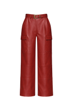 Belted Premium Vegan Leather Cargo Trousers