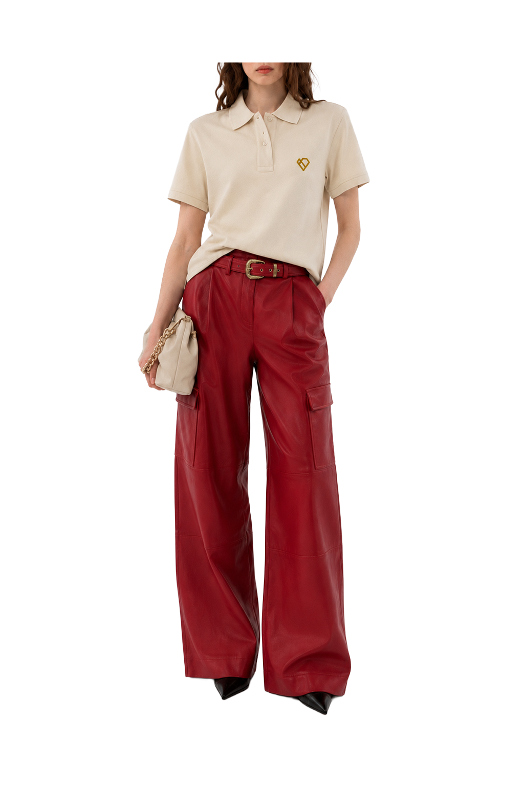 Belted Cargo Premium Vegan Leather Trousers