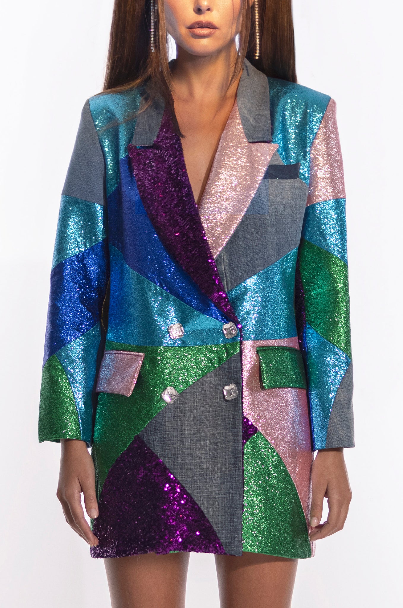 Blazer Cruzada Patchwork