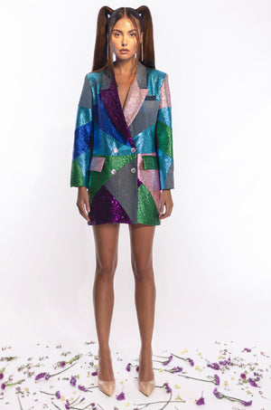 Blazer Cruzada Patchwork